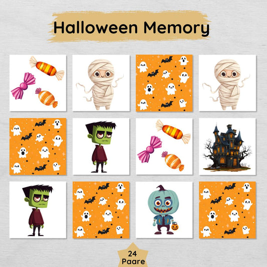 Halloween Memory Spiel für Kinder