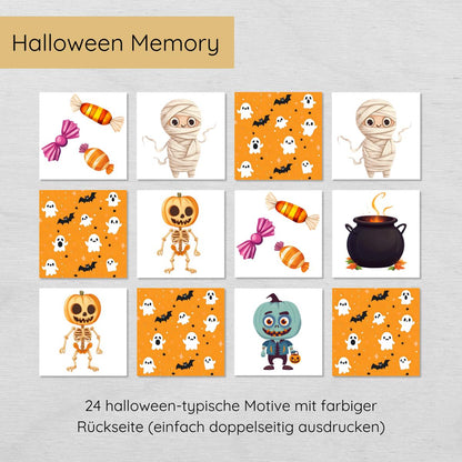 Halloween Spiele Set für Kinder Spielen, Rätseln & Ausmalbildern