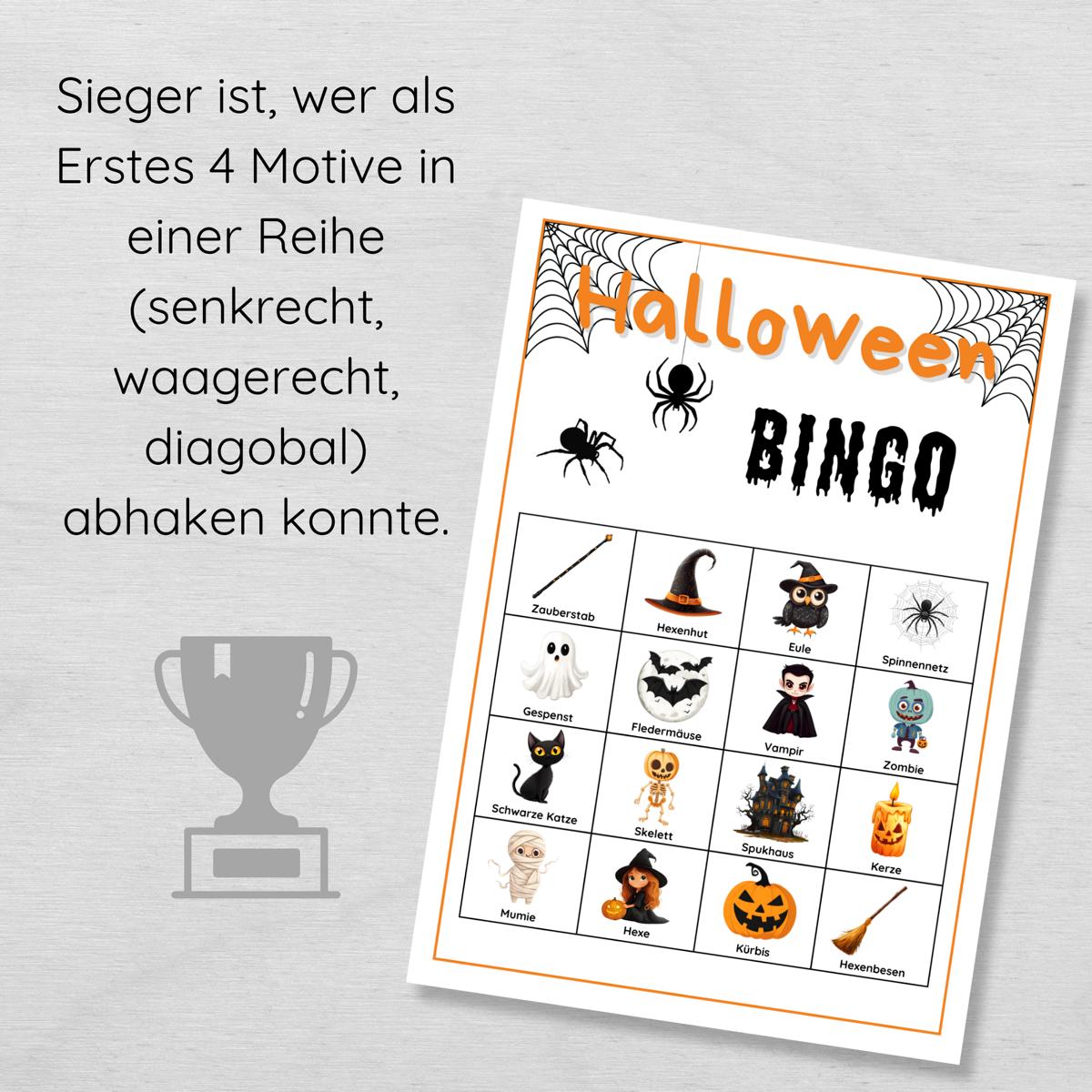 Halloween Bingo für Kinder