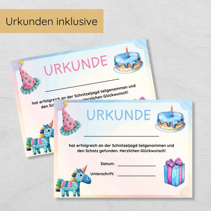 Indoor Schnitzeljagd Kindergeburtstag - 20 einfache Hinweise & Urkunde