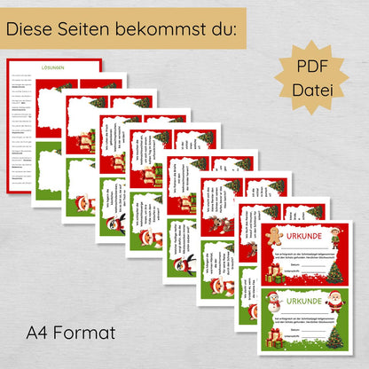 Weihnachten Indoor Schnitzeljagd - 20 einfache Hinweise & Urkunde
