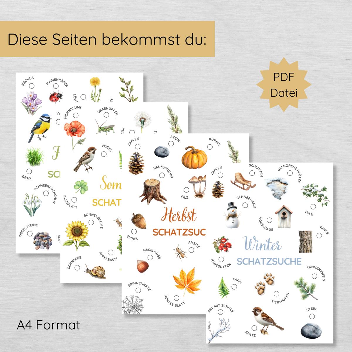 Jahreszeiten Schatzsuche Bundle für Kinder