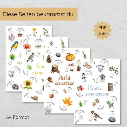 Jahreszeiten Schatzsuche Bundle für Kinder