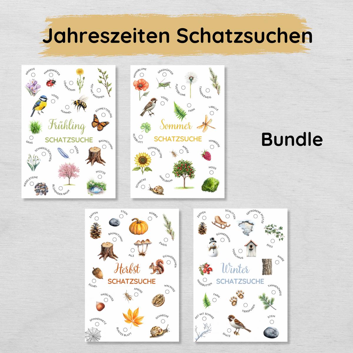 Jahreszeiten Schatzsuche Bundle für Kinder
