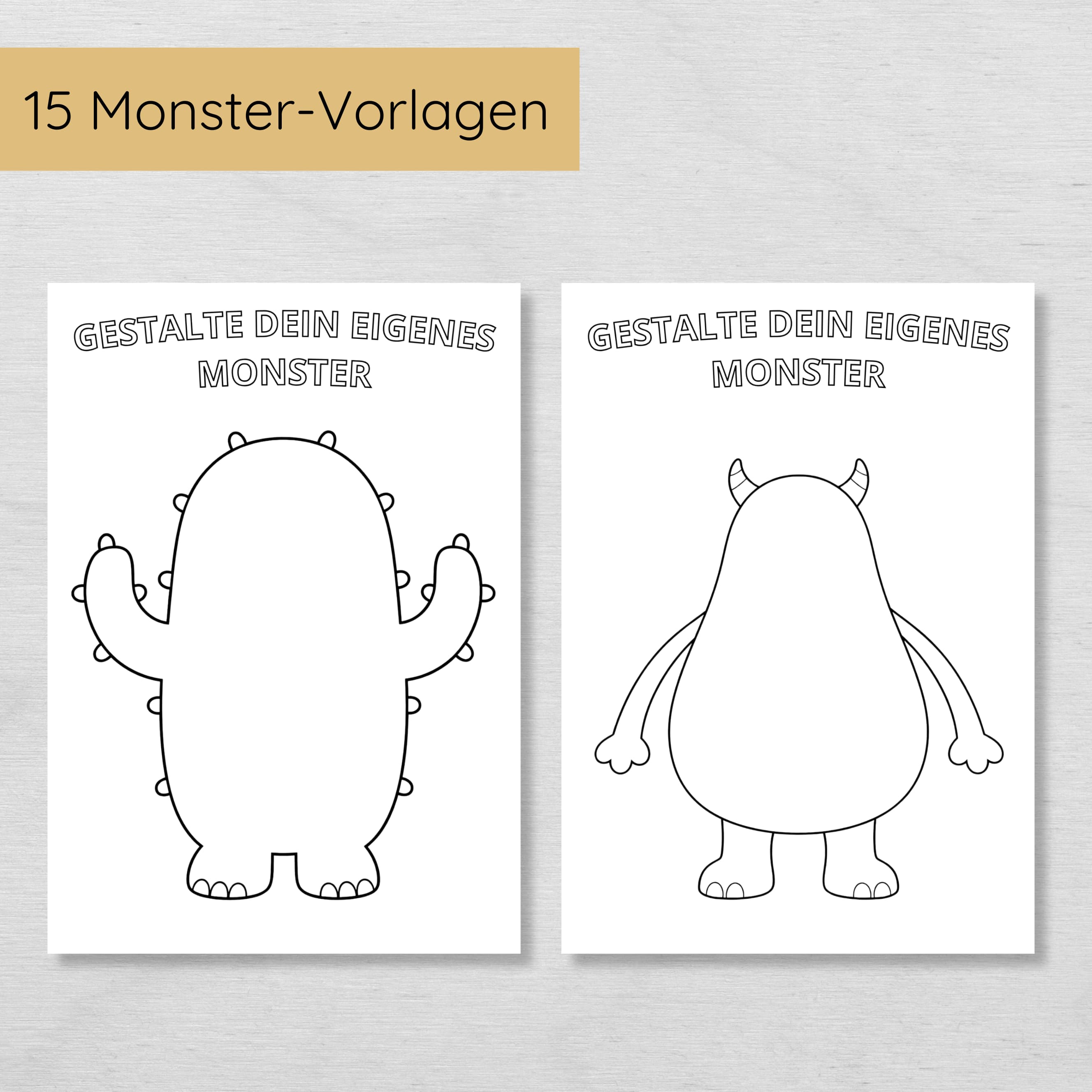 Gestalte dein Monster - Ausmalbilder für Kinder
