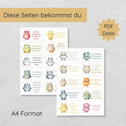 20 Monster Brotdosen Nachrichten für Kinder