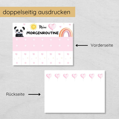 Regenbogen Morgenroutine & Abendroutine Plan für Kinder, PDF Routineplan