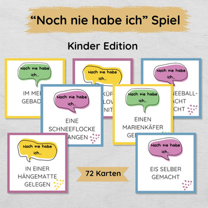 Noch nie habe ich Spiel Kinder Edition