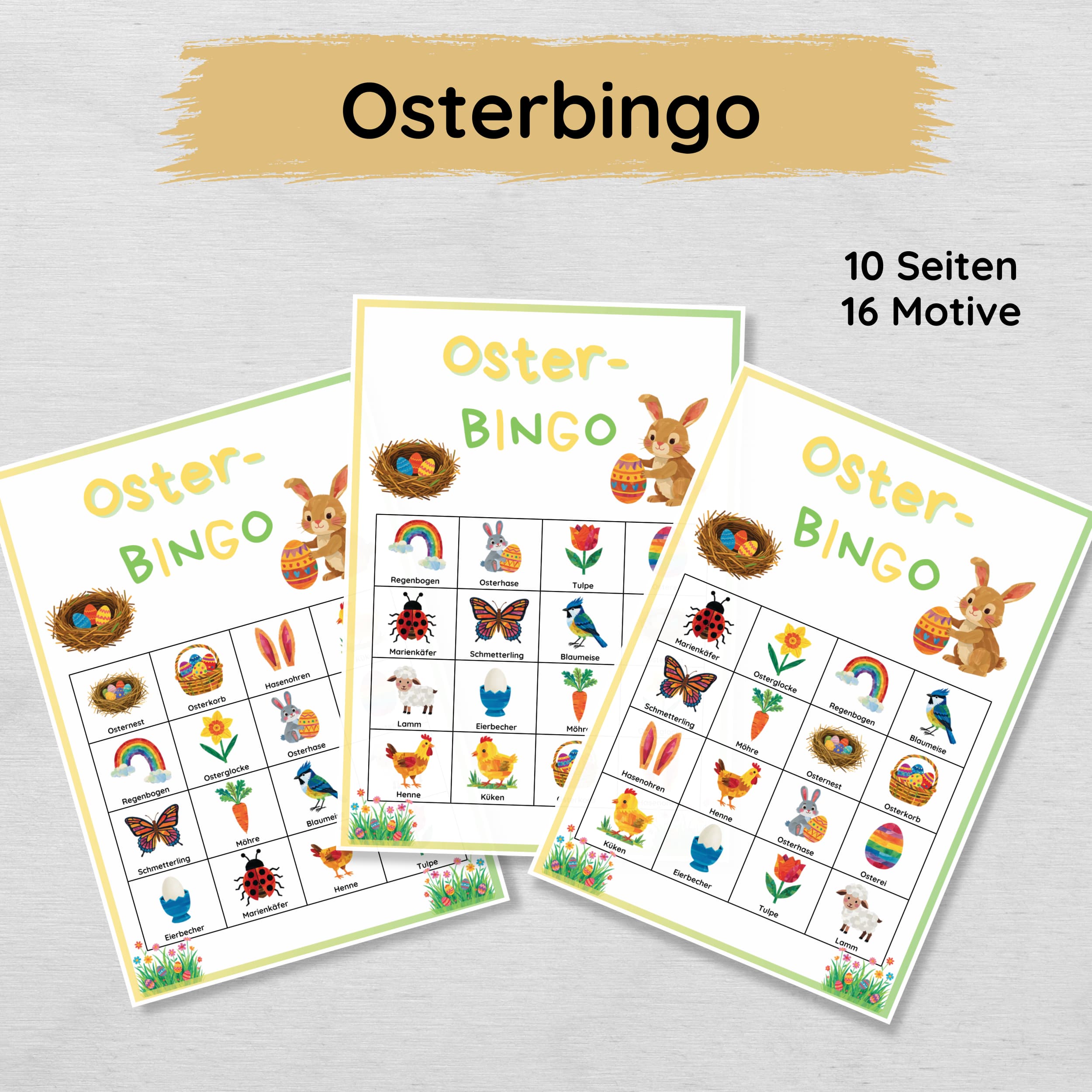 Osterbingo Spiel für Kinder
