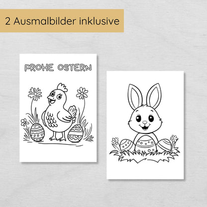 Ostern Indoor Schnitzeljagd mit 30 Hinweisen, Urkunde, 2 Spielen & 2 Ausmalbildern