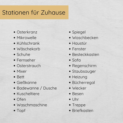 Ostern Indoor Schnitzeljagd mit 30 Hinweisen, Urkunde, 2 Spielen & 2 Ausmalbildern