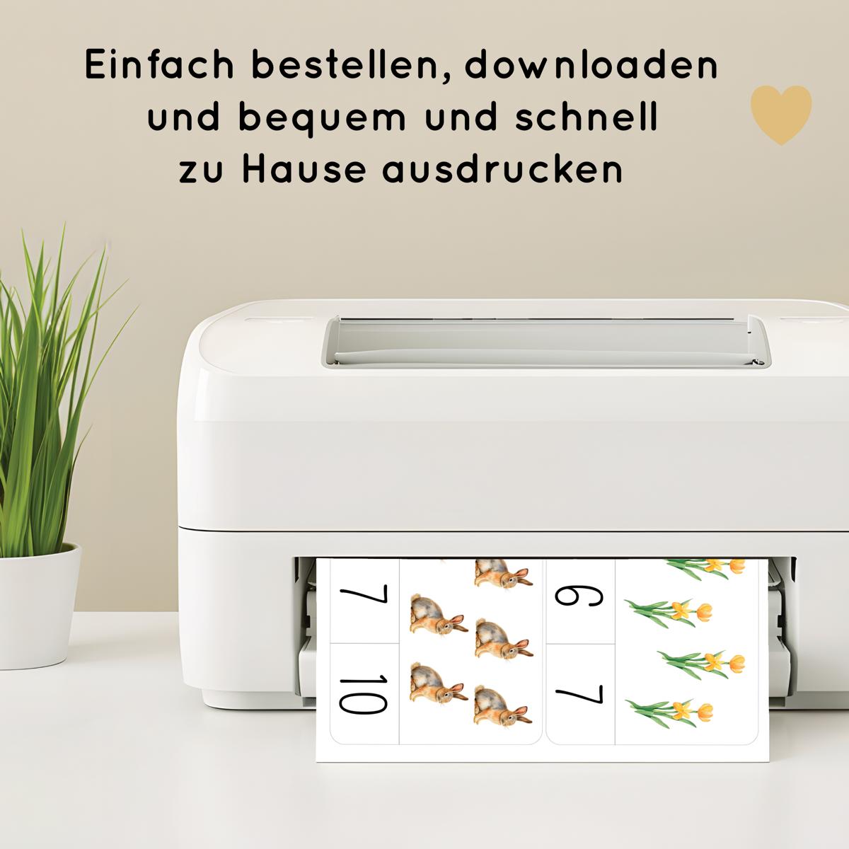 Ostern Klammerkarten Zahlen 1-10 für Kinder