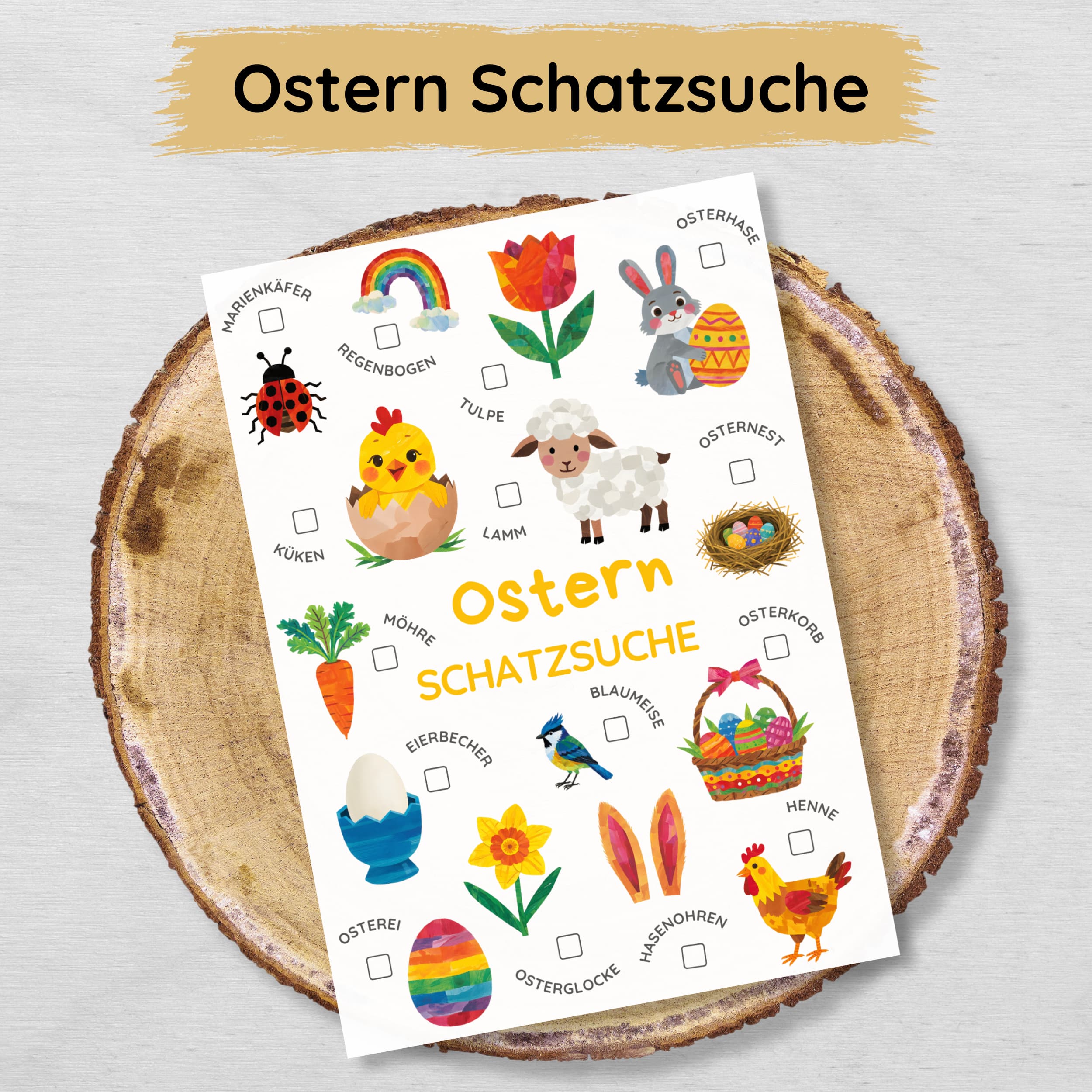 Ostern Schatzsuche für Kinder mit Suchkarten