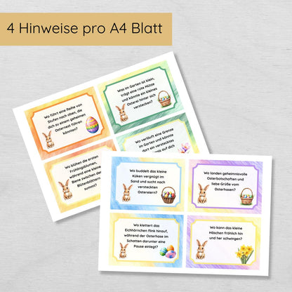 Ostern Outdoor Schnitzeljagd - 20 einfache Hinweise, Urkunde & mehr