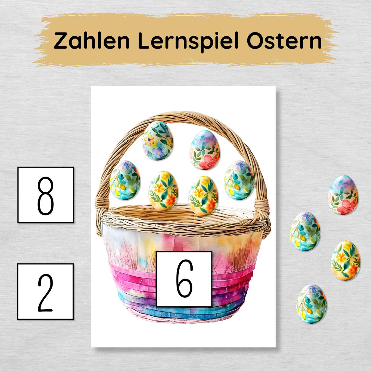 Ostern Zahlen bis 20 Lernspiel für Kinder