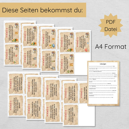 Outdoor Schnitzeljagd mit 15 Hinweisen in Reimform