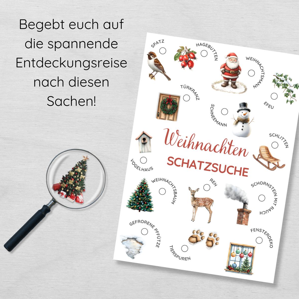 Outdoor Weihnachten Schatzsuche Druckvorlage