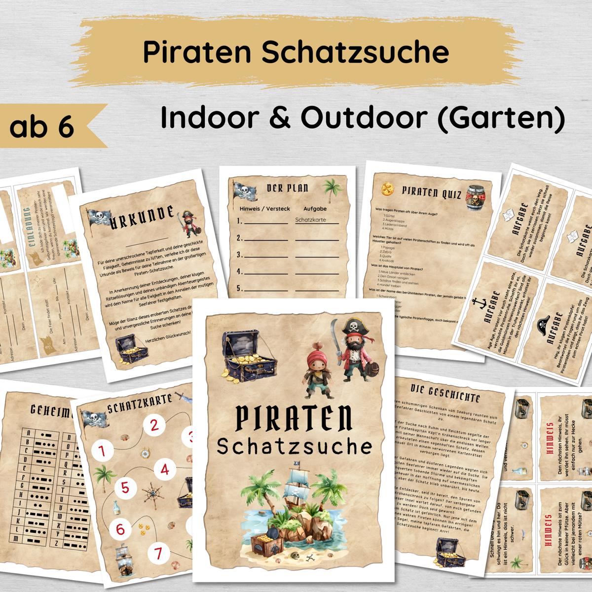 Piraten Schatzsuche für Kinder ab 6, indoor & outdoor geeignet