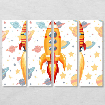 2 Teile Raketen Puzzle für Kinder, Hälften zuordnen
