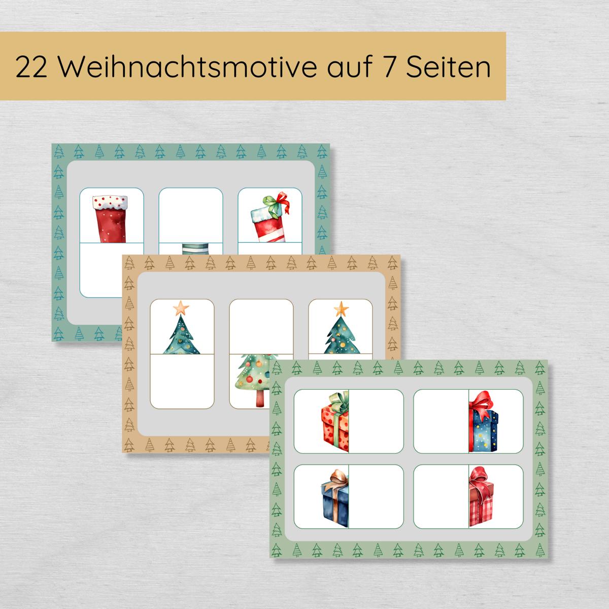 2 Teile Hälften Puzzle für Kinder zu Weihnachten