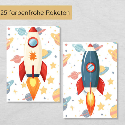 2 Teile Raketen Puzzle für Kinder, Hälften zuordnen
