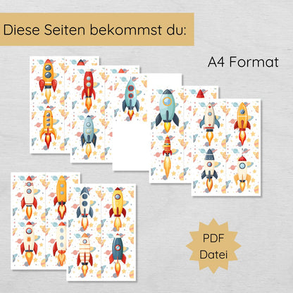 2 Teile Raketen Puzzle für Kinder, Hälften zuordnen