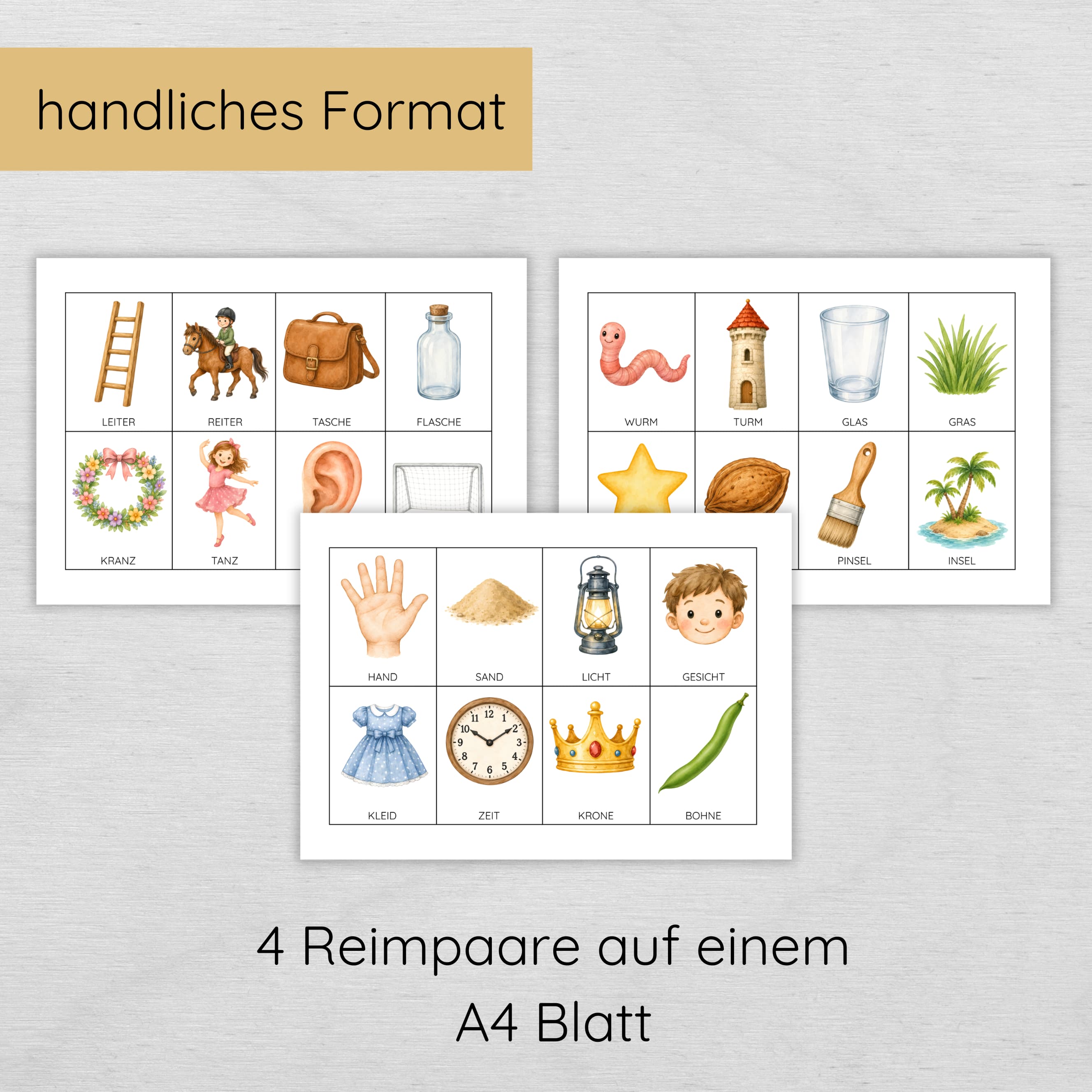 Reime Bildkarten für Kinder
