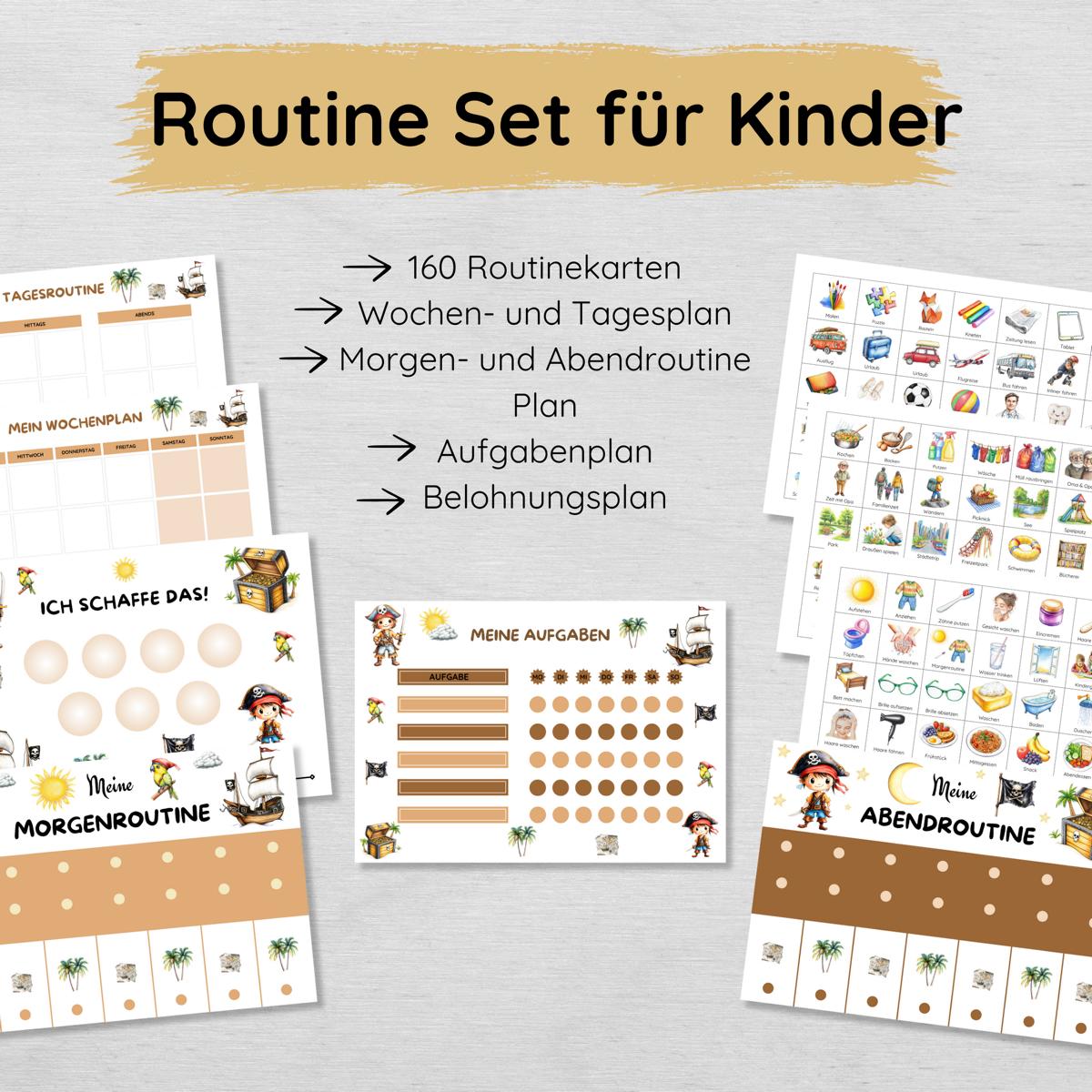 Piraten Routine Set mit 160 Routinekarten & Planern