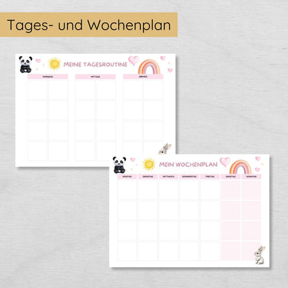 Mädchen Routine Set mit 160 Routinekarten & Planern