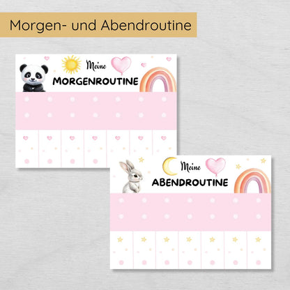 Mädchen Routine Set mit 160 Routinekarten & Planern
