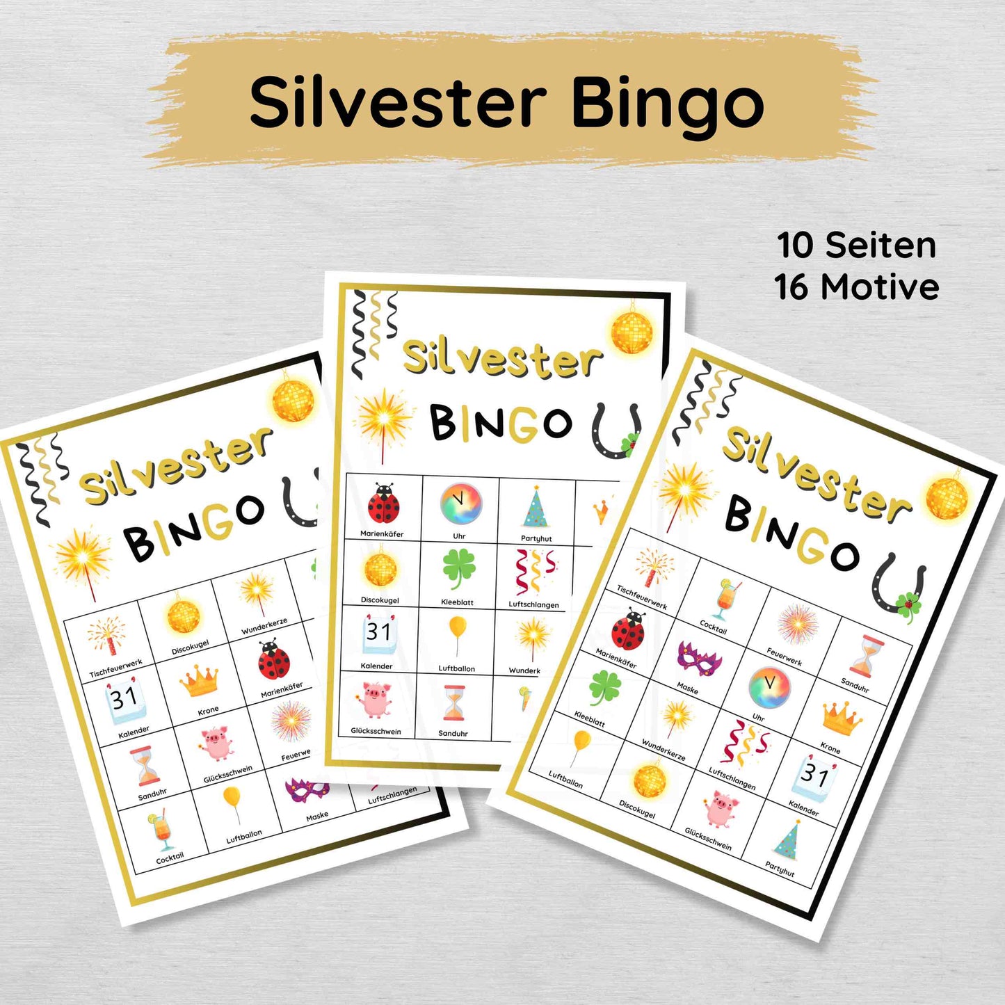 Silvester Bingo für Kinder