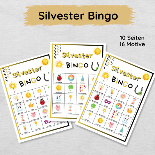 Silvester Bingo für Kinder