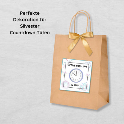 Silvester Countdown Uhren Ziffernblätter bis Mitternacht