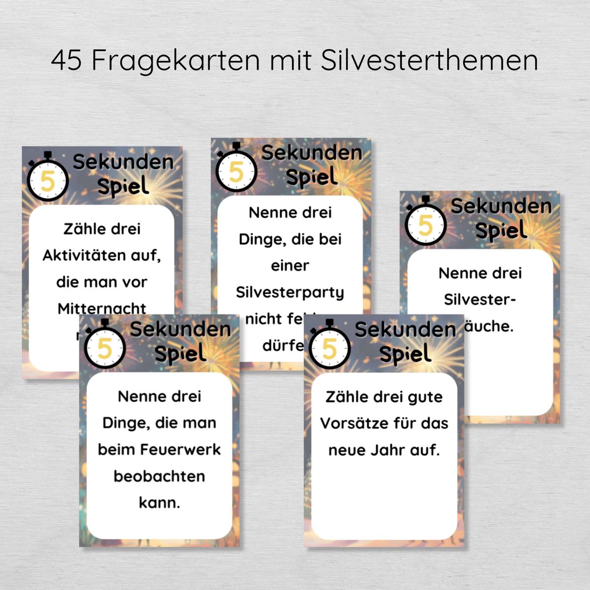 5 Sekunden Silvester Spiel für Kinder