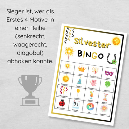 Silvester Bingo für Kinder