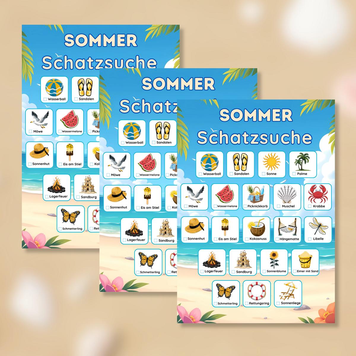 Sommer Strand Schatzsuche für Kinder