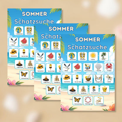 Sommer Strand Schatzsuche für Kinder