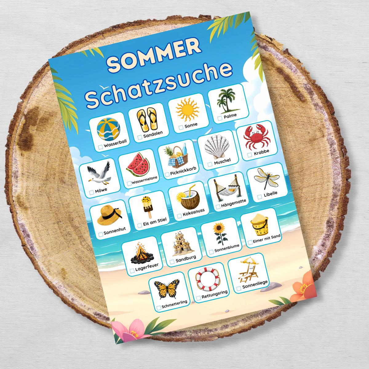 Sommer Strand Schatzsuche für Kinder