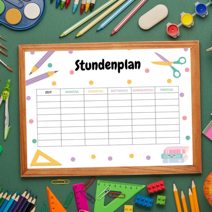 Stundenplan für Kinder, gepunktet