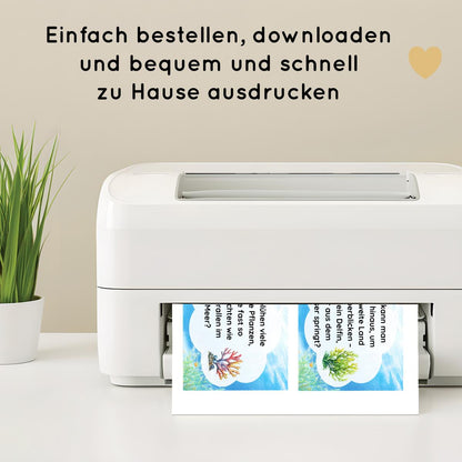Unterwasser Outdoor Schnitzeljagd - 20 einfache Hinweise, Urkunde & mehr