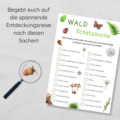 Waldschatzsuche für Kinder, Liste