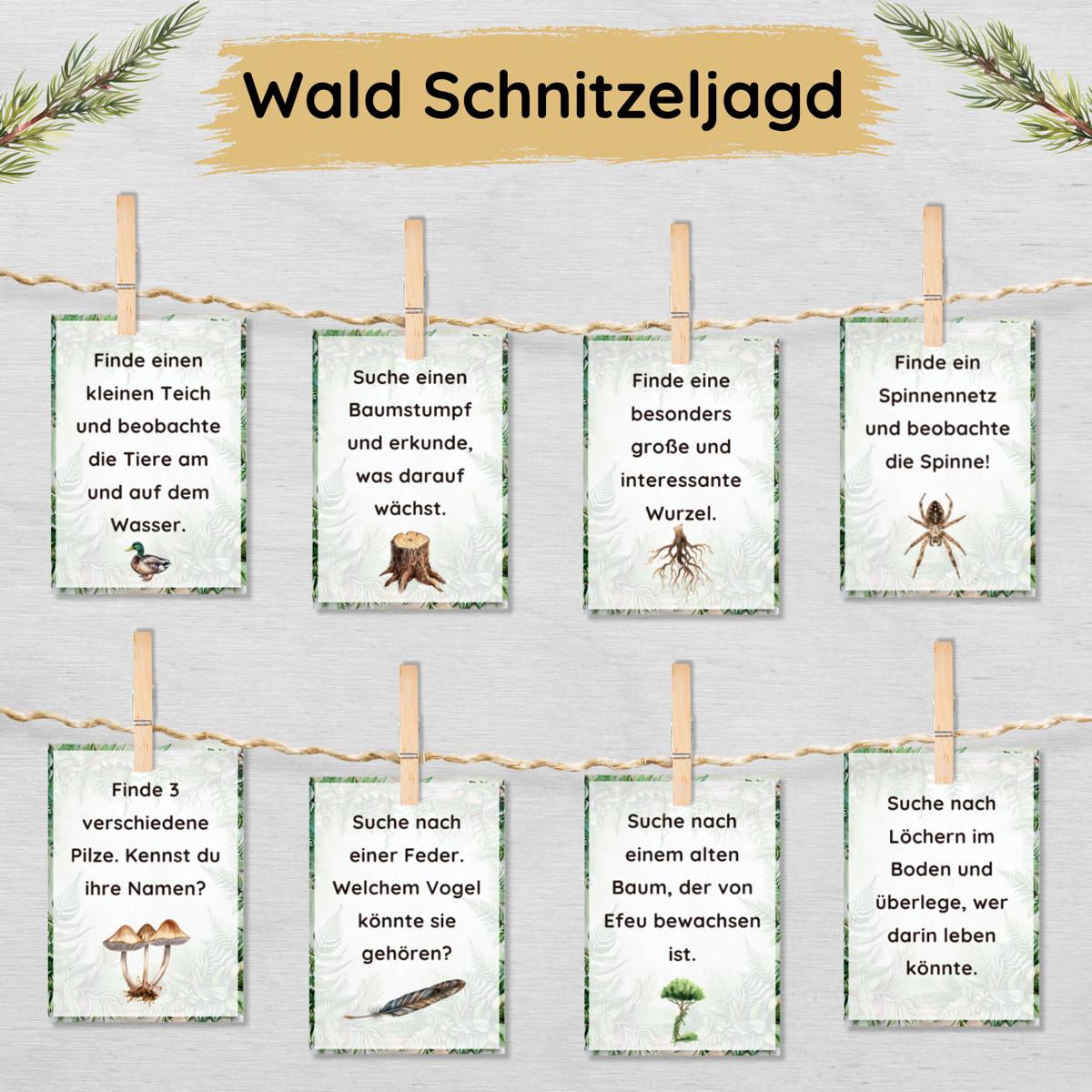 Wald Schnitzeljagd für Kinder mit 33 kleinen Waldabenteuern
