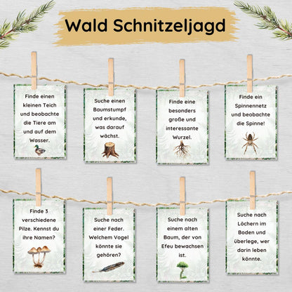Wald Schnitzeljagd für Kinder mit 33 kleinen Waldabenteuern