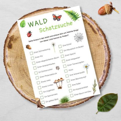 Waldschatzsuche für Kinder, Liste