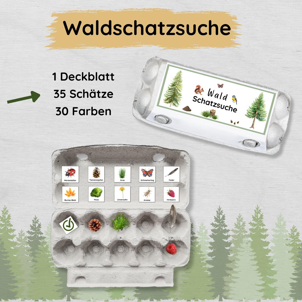 Wald Schatzsuche im Eierkarton