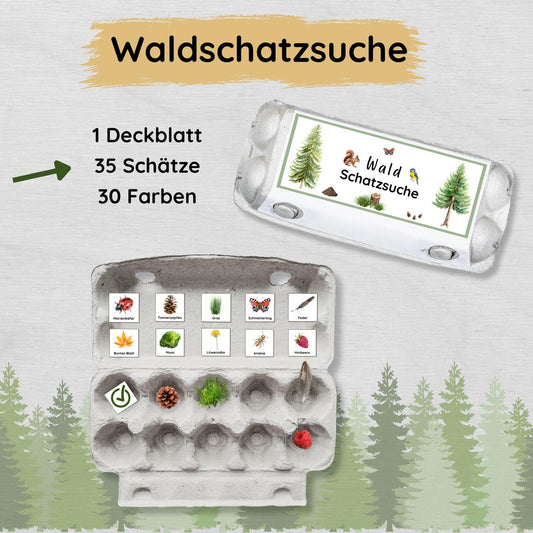 Wald Schatzsuche im Eierkarton