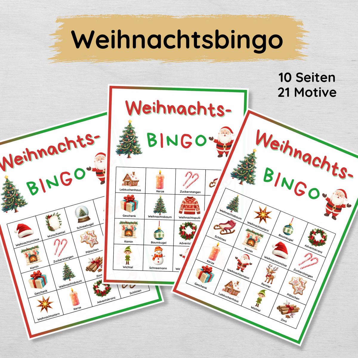 Weihnachtsbingo für Kinder