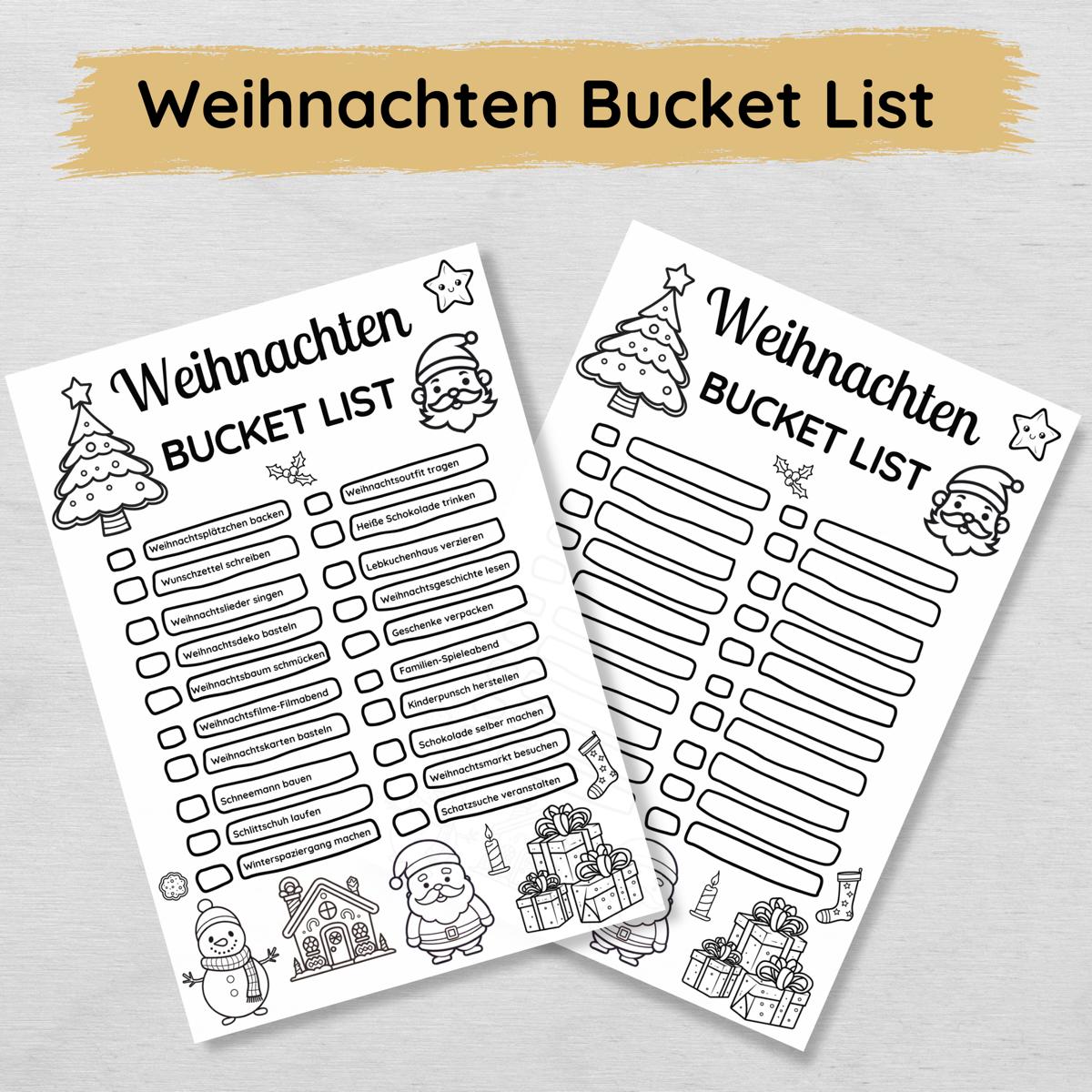 Weihnachten Bucket List für die Familie, 2-in-1