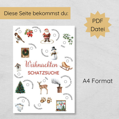 Outdoor Weihnachten Schatzsuche Druckvorlage