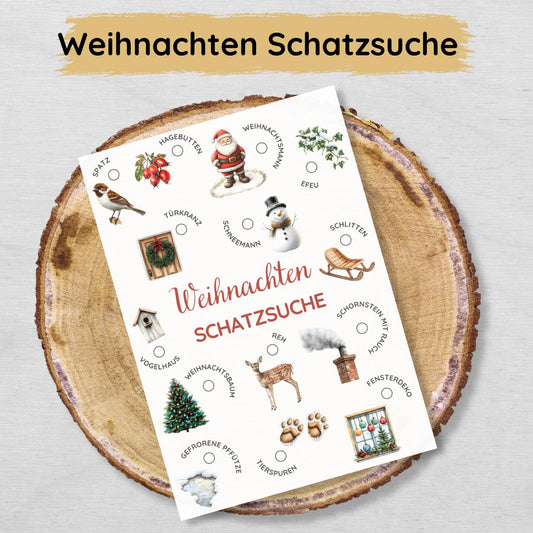 Outdoor Weihnachten Schatzsuche Druckvorlage